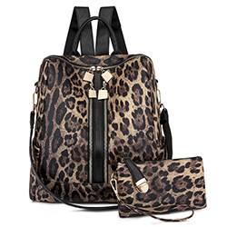 WMNS Bovine Print Backpack and Wallet Set